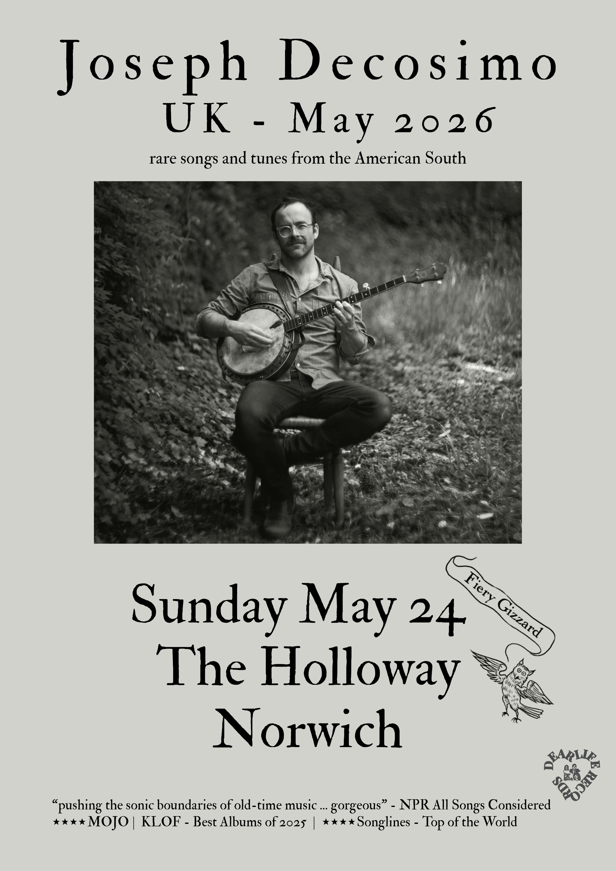 Joseph Decosimo (USA) + Supports Tickets | £13.60 | 24 May @ The