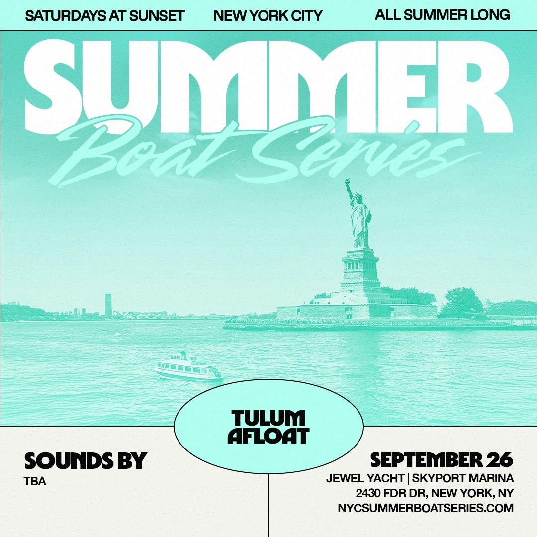 NYC Summer Boat Series - 09.26 Tickets | $25.65 | 26 Sept