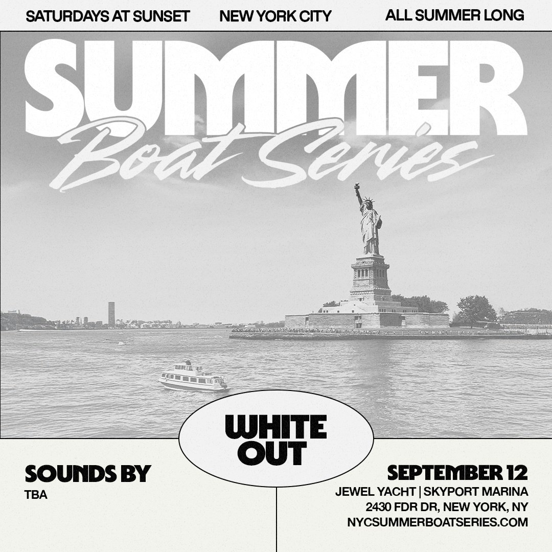 NYC Summer Boat Series - 09.12 Tickets | $25.65 | 12 Sept