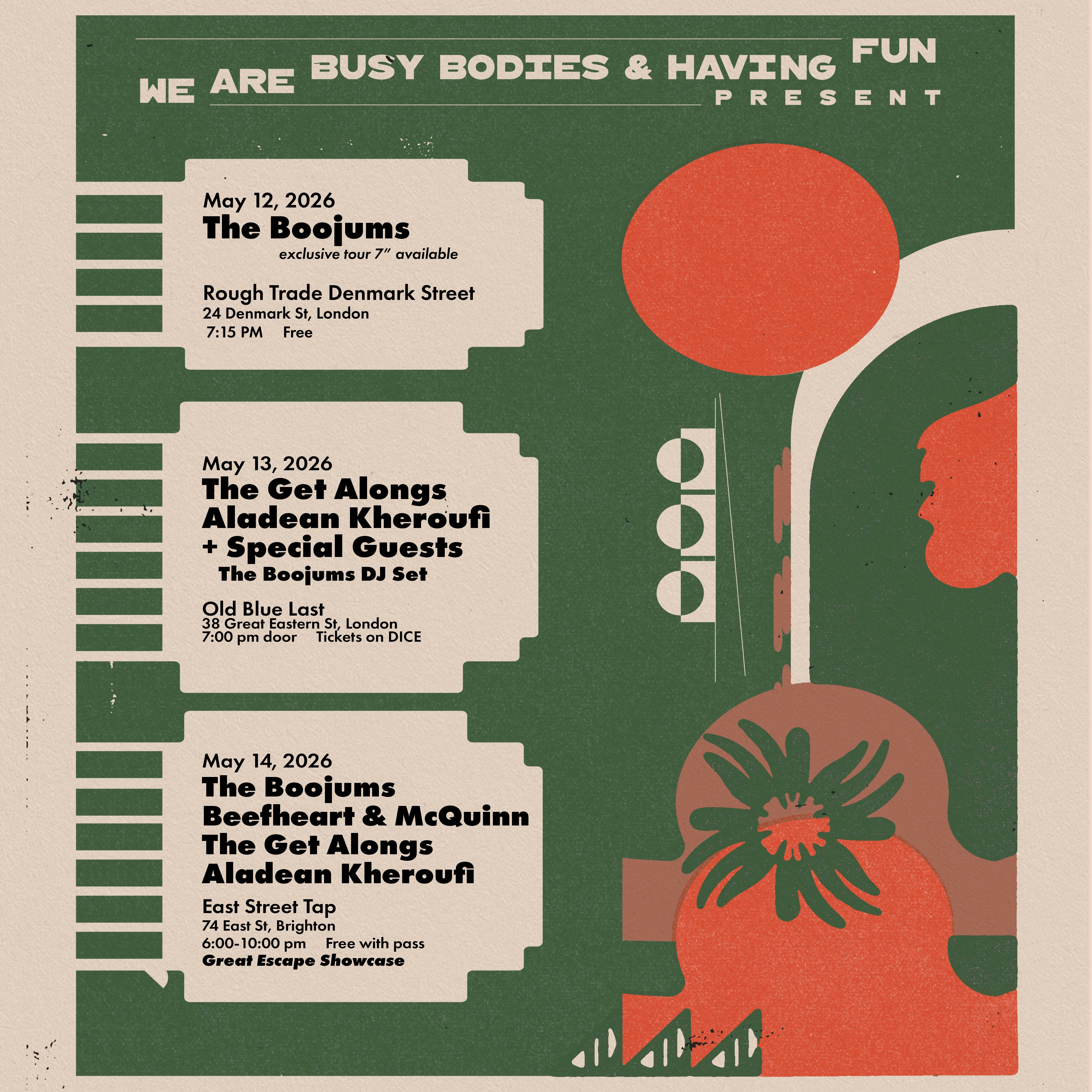 The Get Alongs, Aladean Kheroufi, Boojums DJ Set