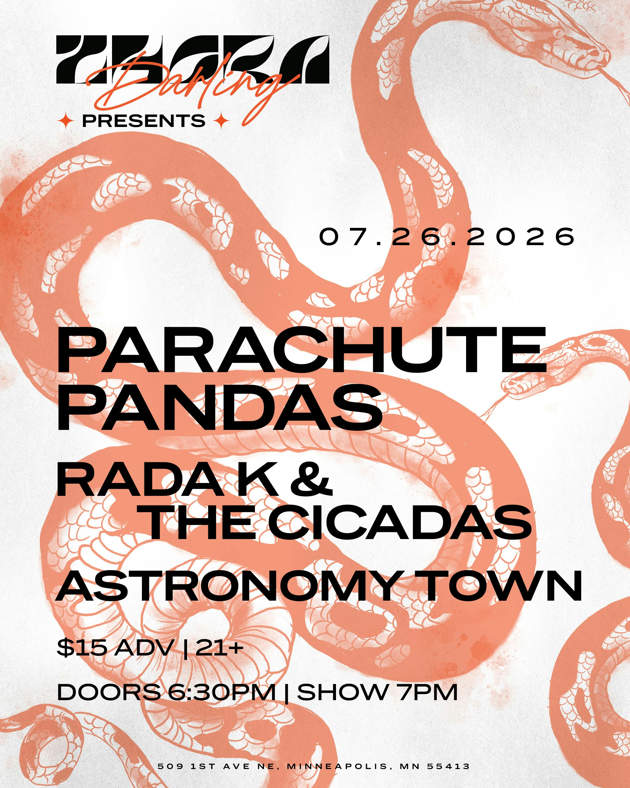 Parachute Pandas, Raka K & the Cicadas, & Astronomy Town Tickets