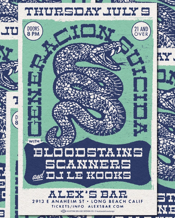 Generación Suicida + Bloodstains + Scanners + DJ Le Kooks