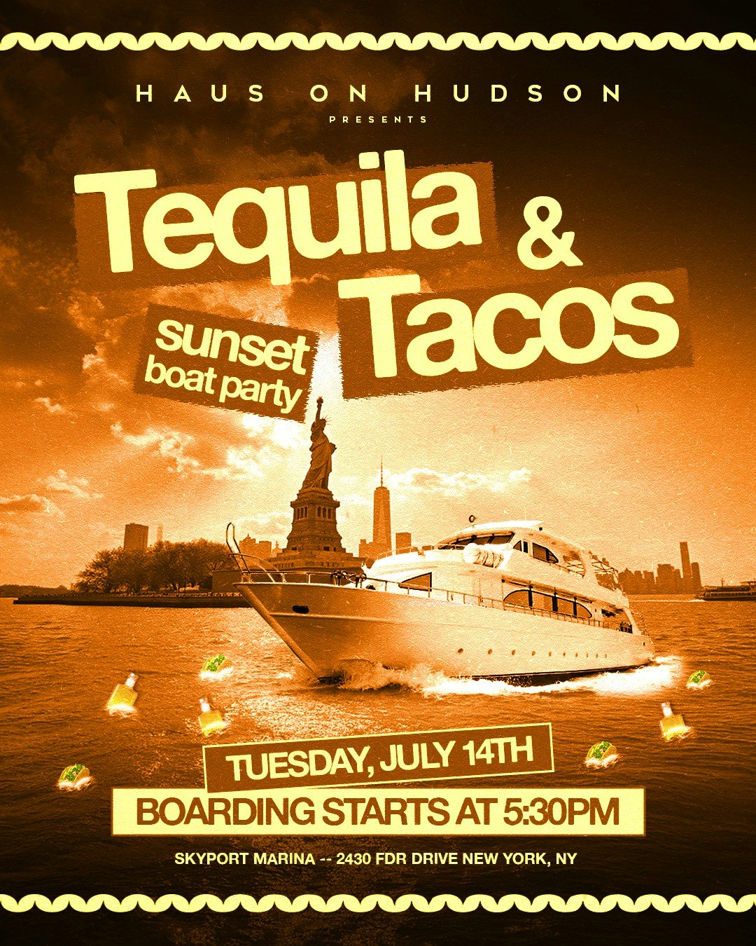 TACO & TEQUILA TUESDAY ON THE HUDSON  07/14