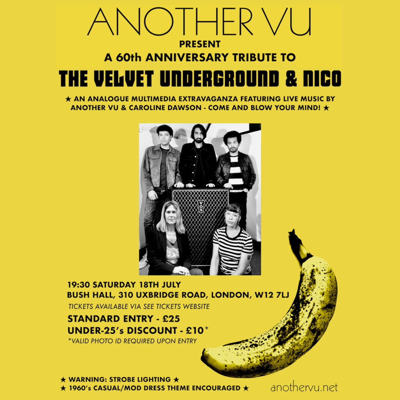 ANOTHER VU - A TRIBUTE TO THE VELVET UNDERGROUND Tickets | £30.39