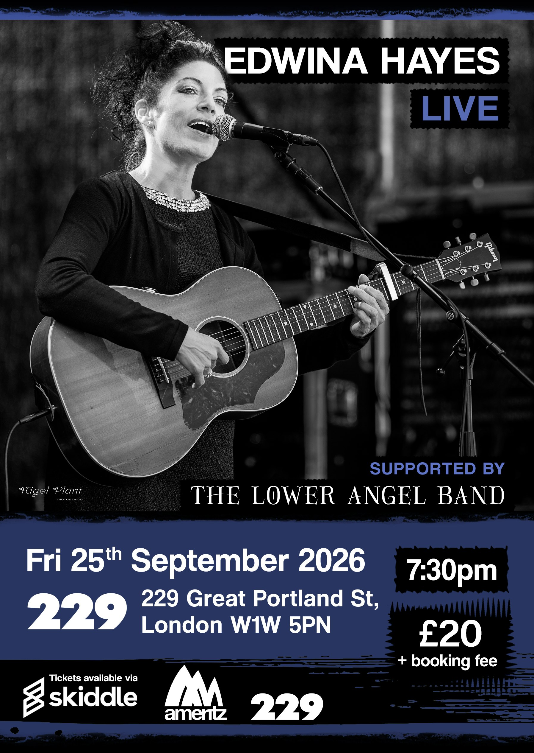 Edwina Hayes, with The Lower Angel Band at 229, London