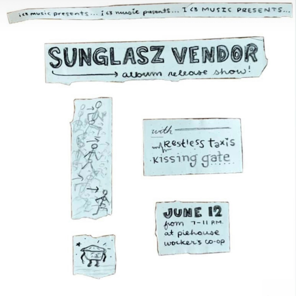 Sunglasz Vendor album release show w/ Restless Taxis & Kissing Gate