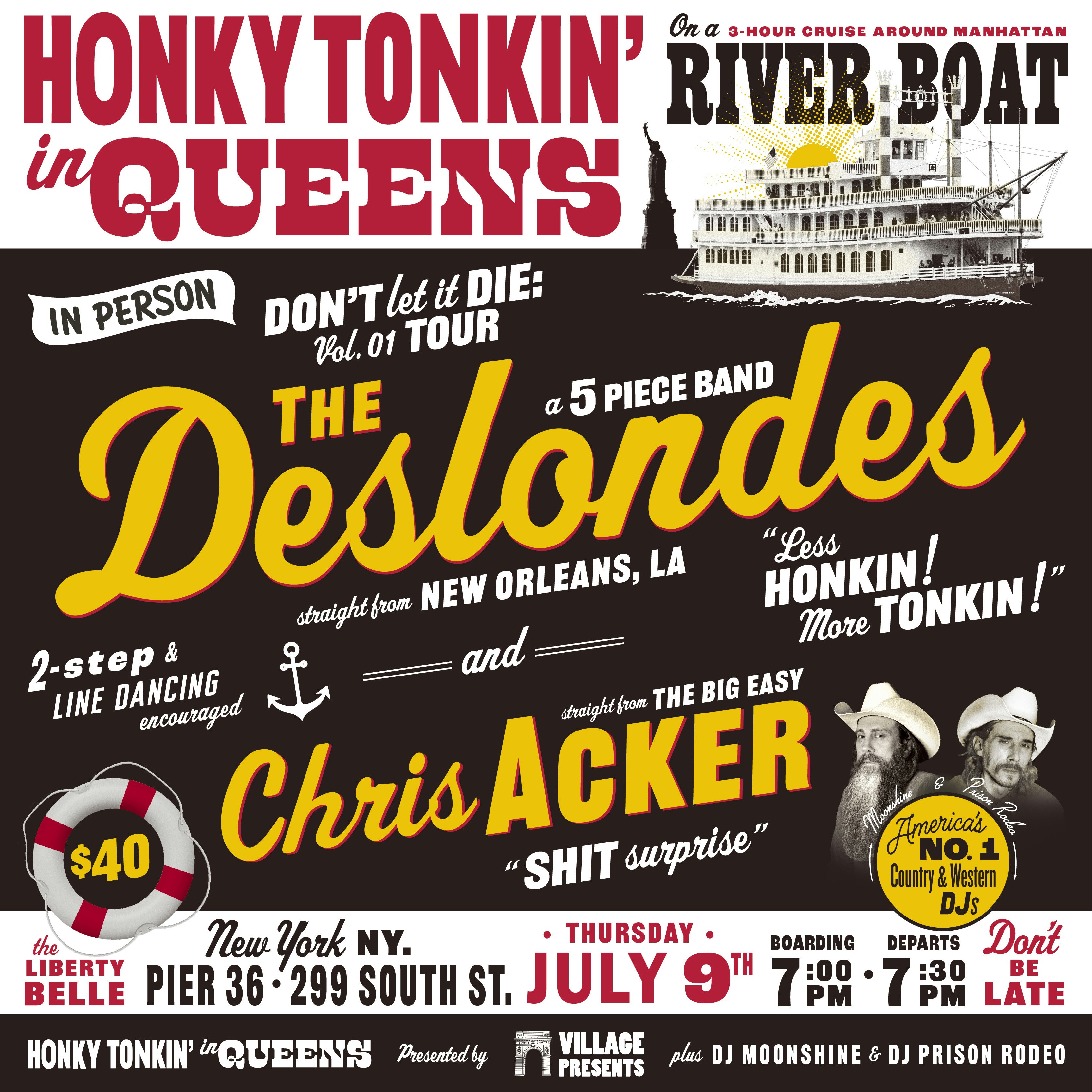 Honky Tonkin' on a River Boat w/ The Deslondes & Chris Acker