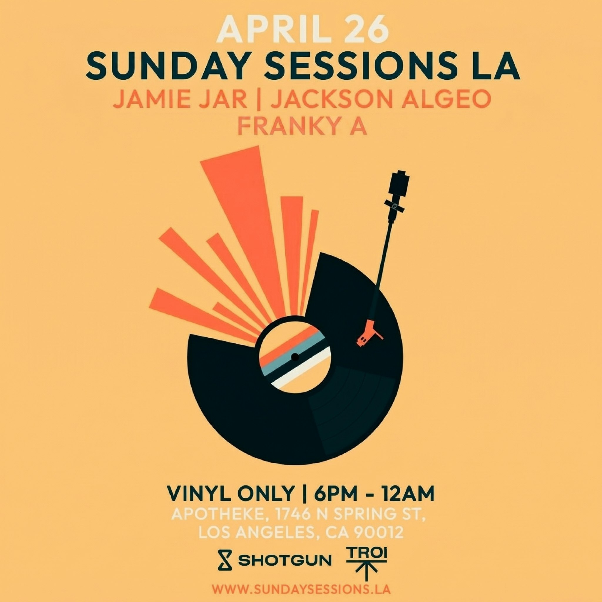 Sunday Sessions LA (Vinyl Only) Open Air 04/26 Tickets | From Free