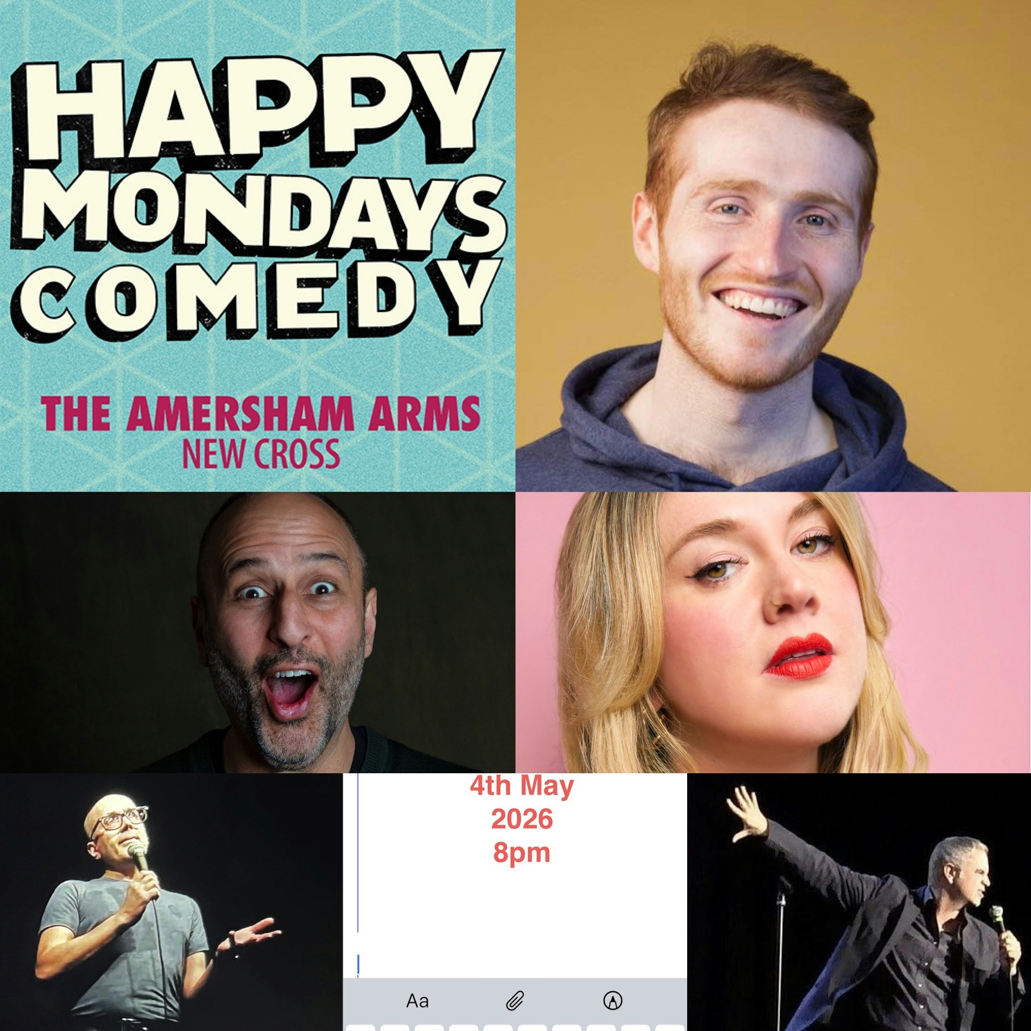 Happy Mondays Comedy ALI WOODS Plus Guests