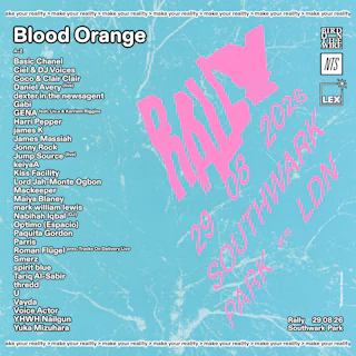 RALLY 2026: Blood Orange, Smerz, Daniel Avery, james K, Coco & Clair Clair, Optimo & more