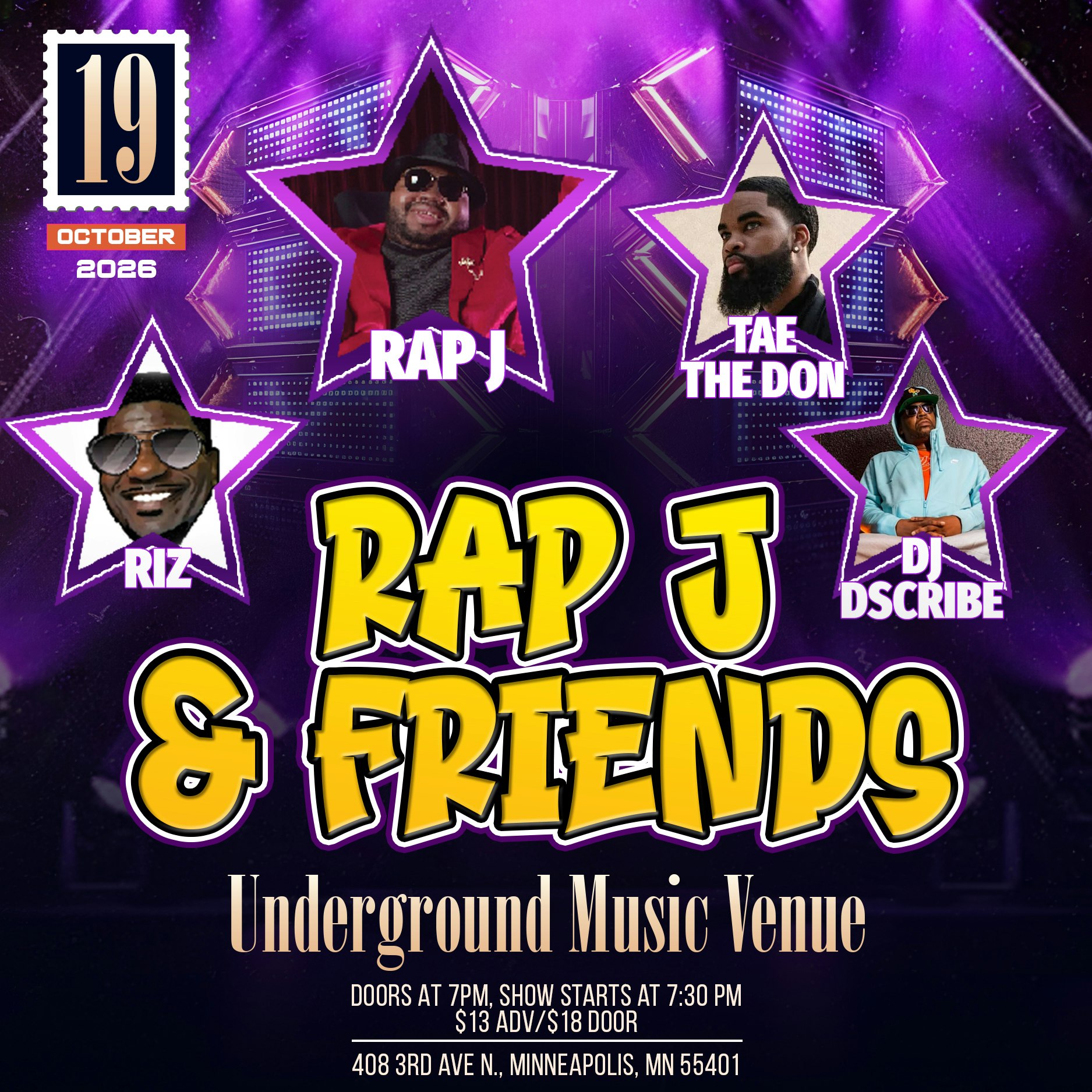 Rap J and Friends Tickets | $16.73 | 19 Sept @ Underground Music