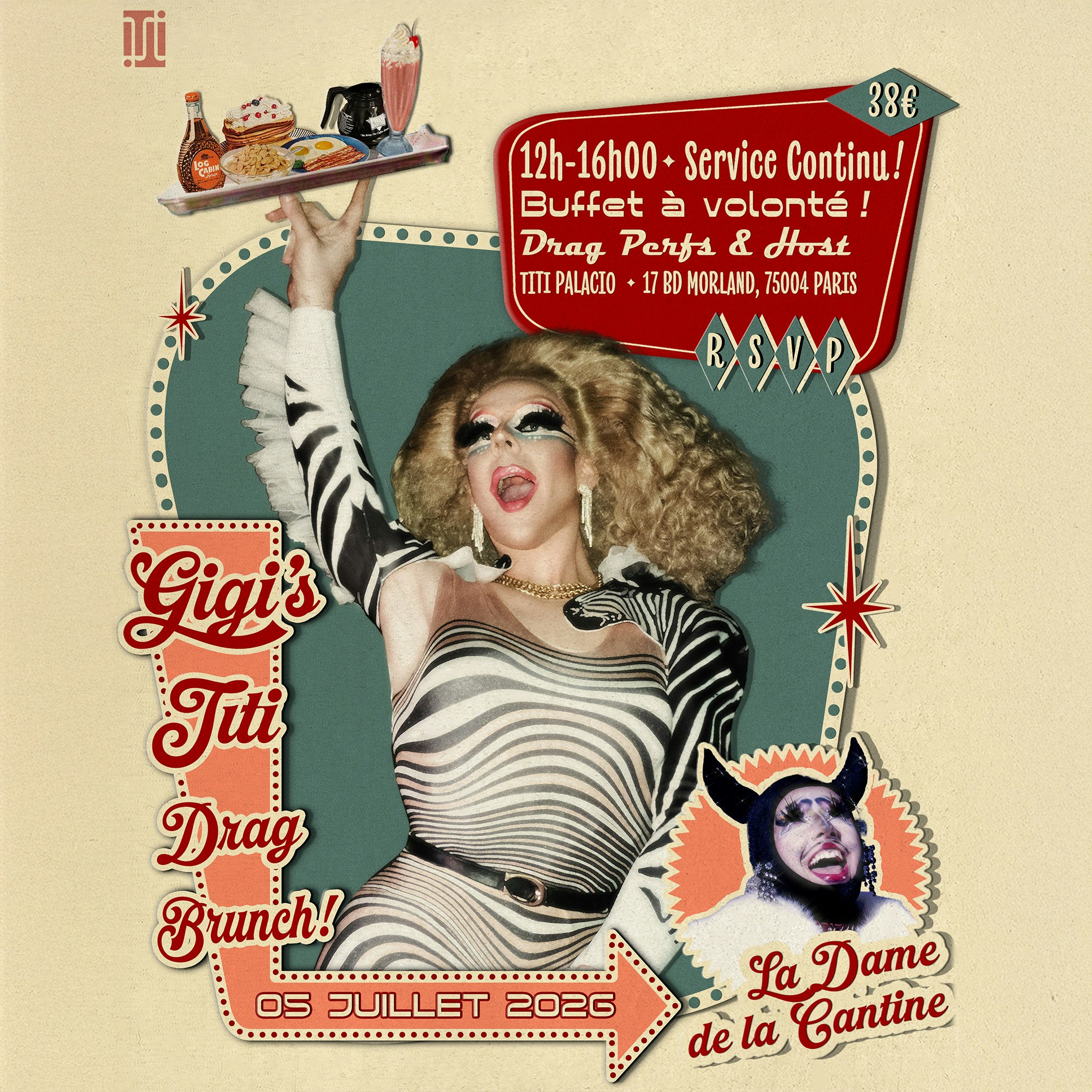 Gigi's Titi Drag Brunch avec La Dame de la Cantine