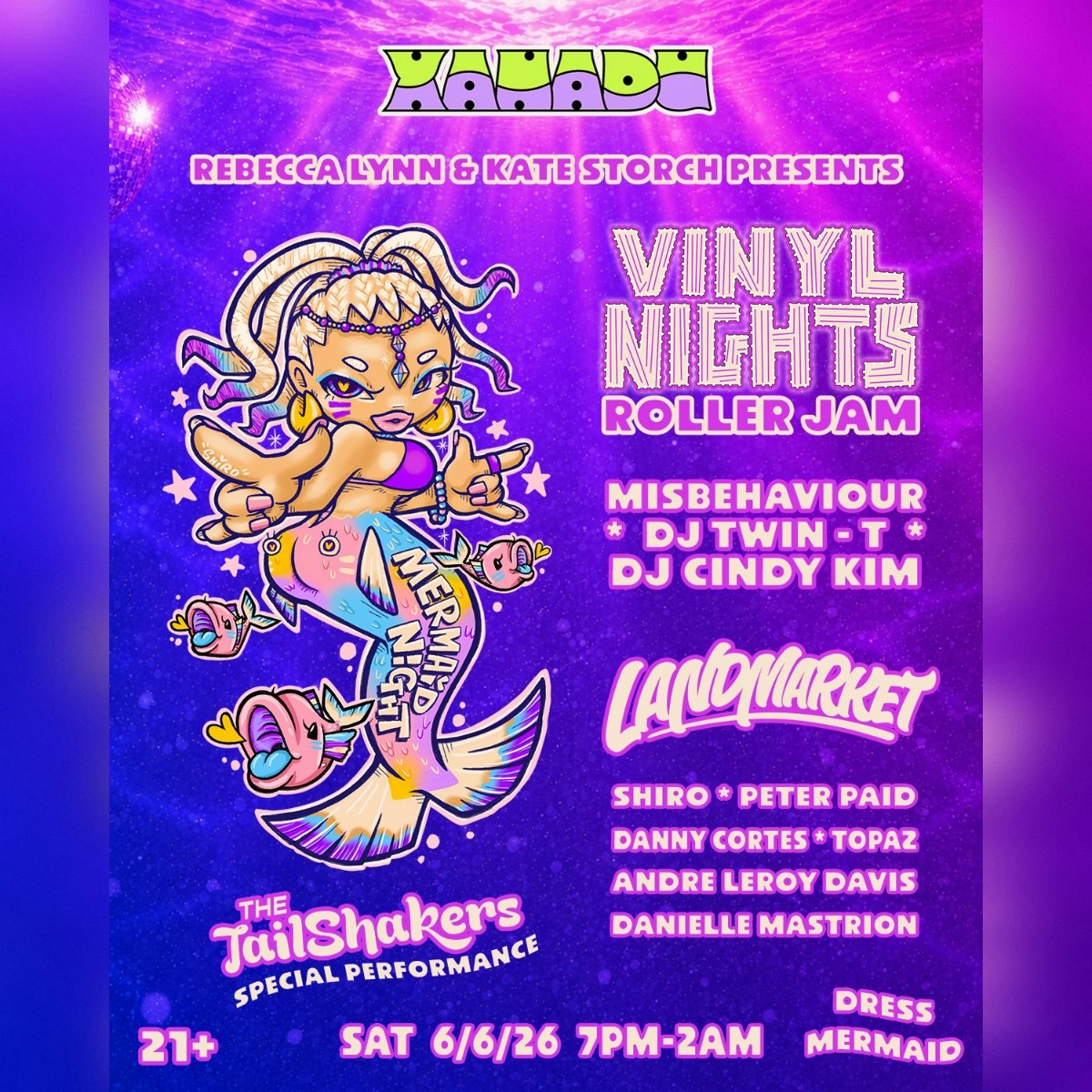 Mermaid Night - Vinyl Nights w/ Landmark & The TailShakers Feat. Misbehaviour, Twin-T & DJ Cindy Kim