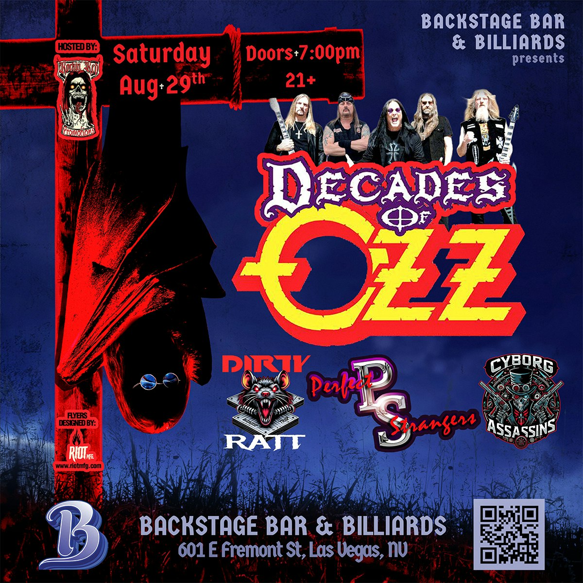 Decades of Ozz Tickets | From $25 | 29 Aug @ Backstage Bar