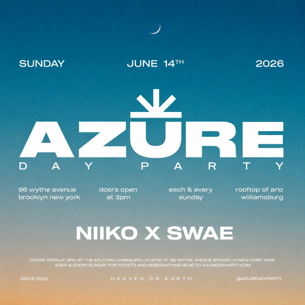 Azure Day Party June 14th Tickets | $75 | Jun 14 @ Rooftop at Arlo ...