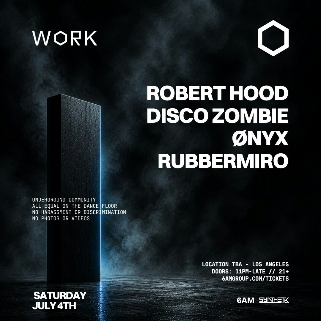 Robert Hood, Disco Zombie, Onyx, Rubbermiro flyer
