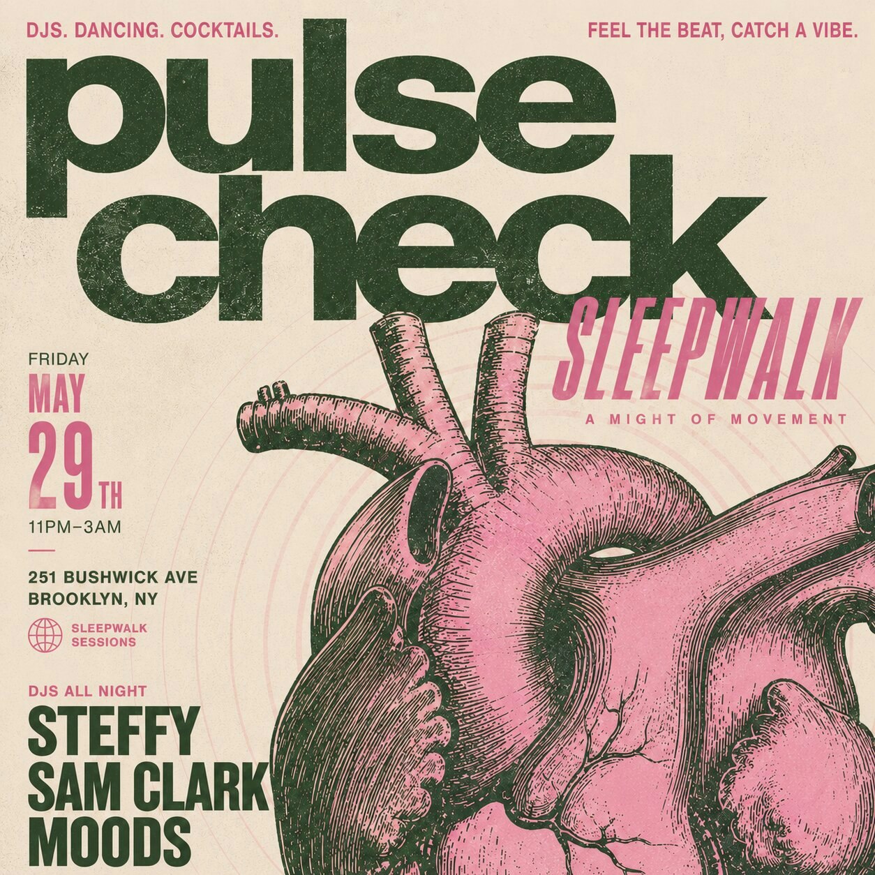 Pulse Check: Steffy, Sam Clark, Moods Tickets | Free | 29 May