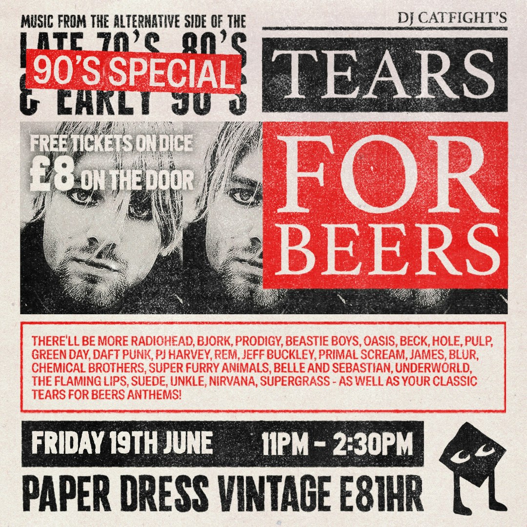 Tears For Beers Club Night (90s Special)