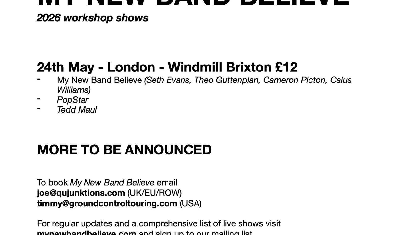 My New Band Believe, PopStar, Tedd Maul