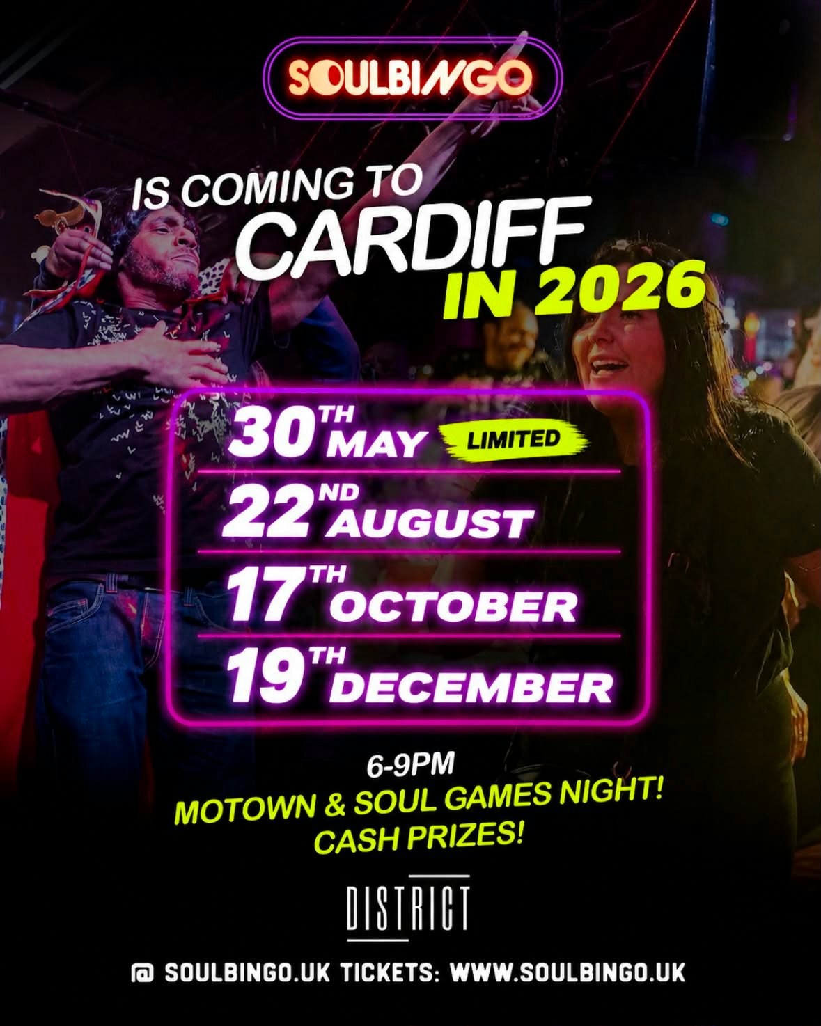 Soul Bingo Cardiff | 17th Oct 2026 at District Cardiff, Cardiff
