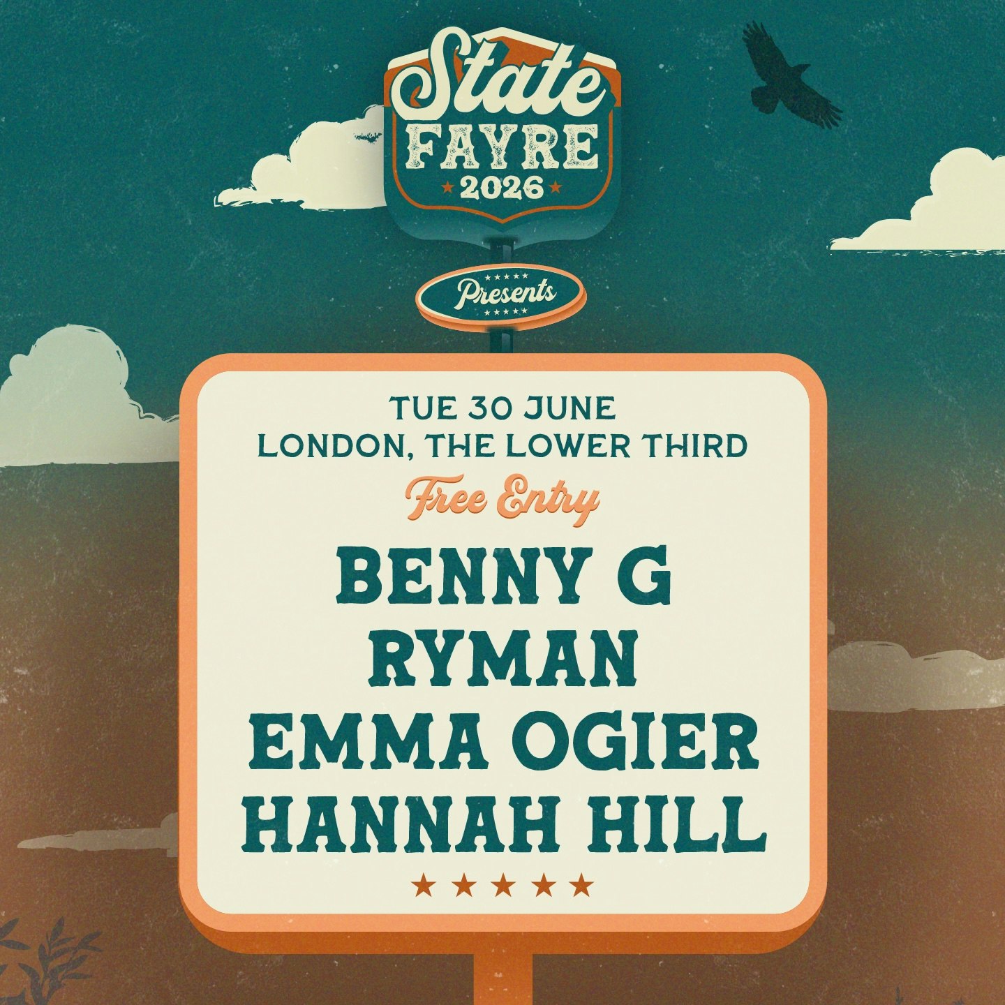 State Fayre Presents | Benny G, RYMAN, Emma Ogier and Hannah Hill