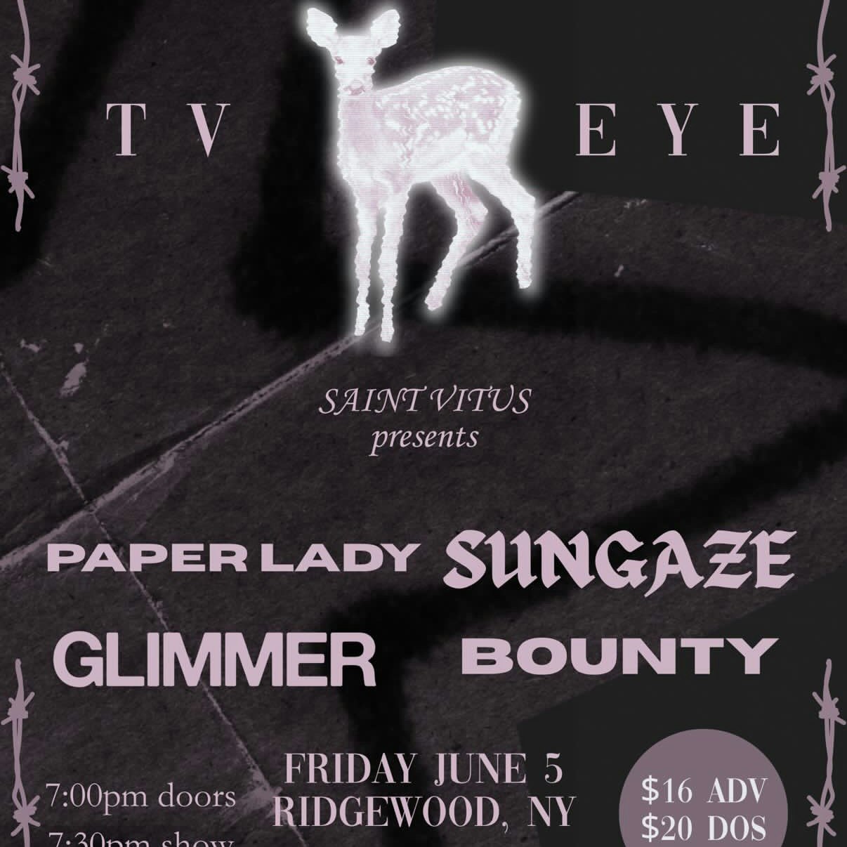 Smush, Sungaze, Glimmer, Paper Lady at TV Eye