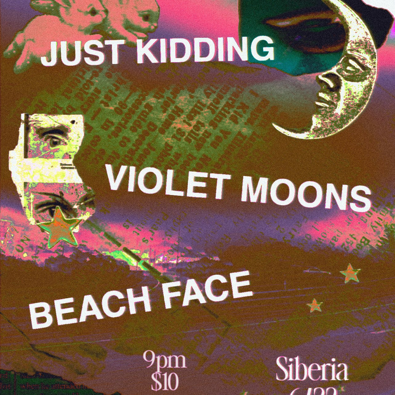 Beach Face with Just Kidding and Violet Moons 