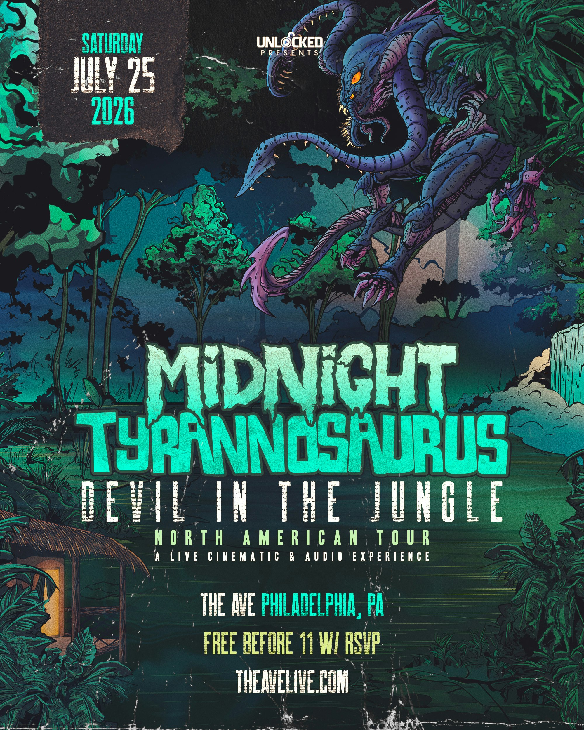 MIDNIGHT TYRANNOSAURUS Tickets | From Free | 25 Jul @ The Ave Live