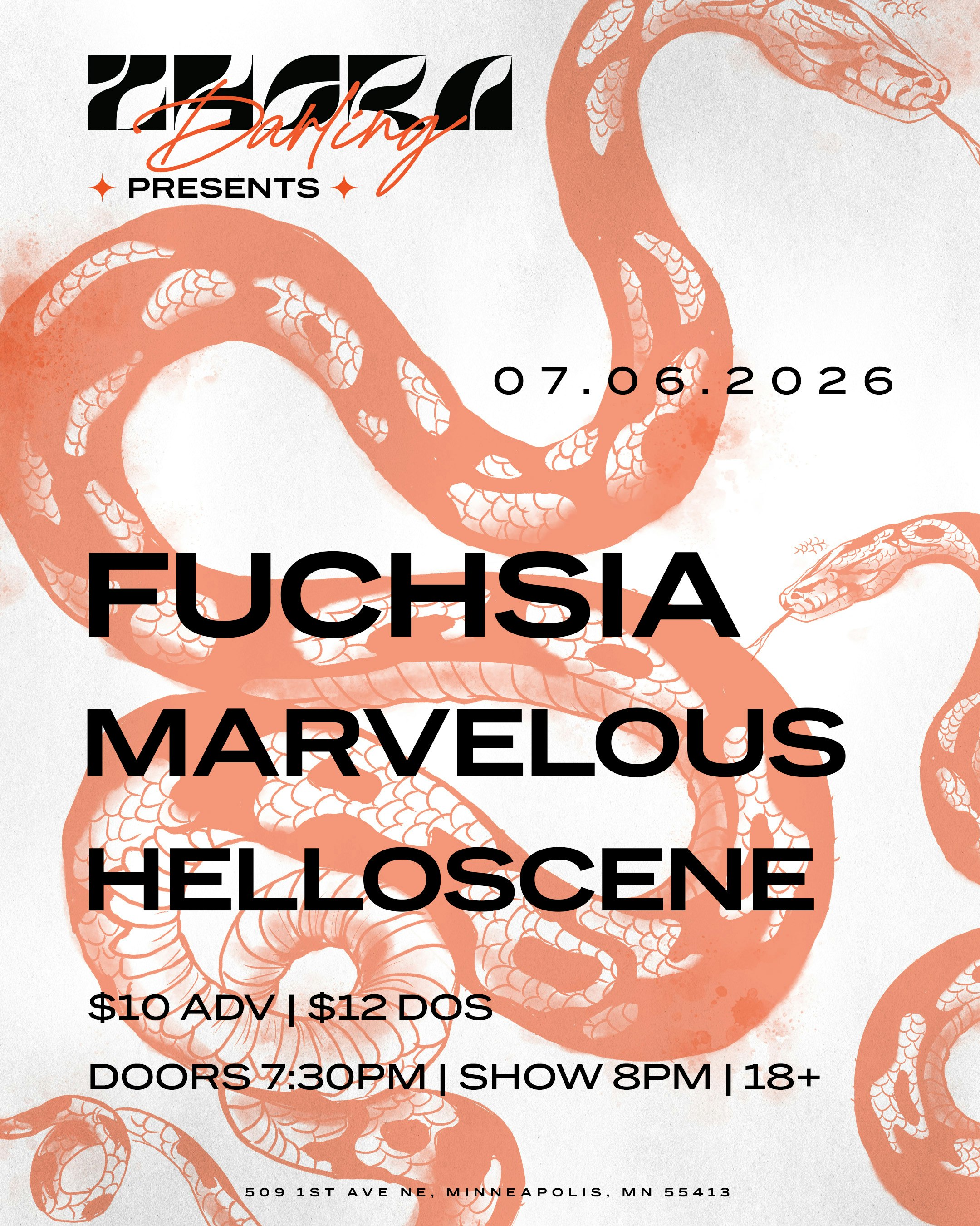Fuchsia, Marvelous, & Helioscene Tickets | $12.70 | 6 Jul @ Zhora
