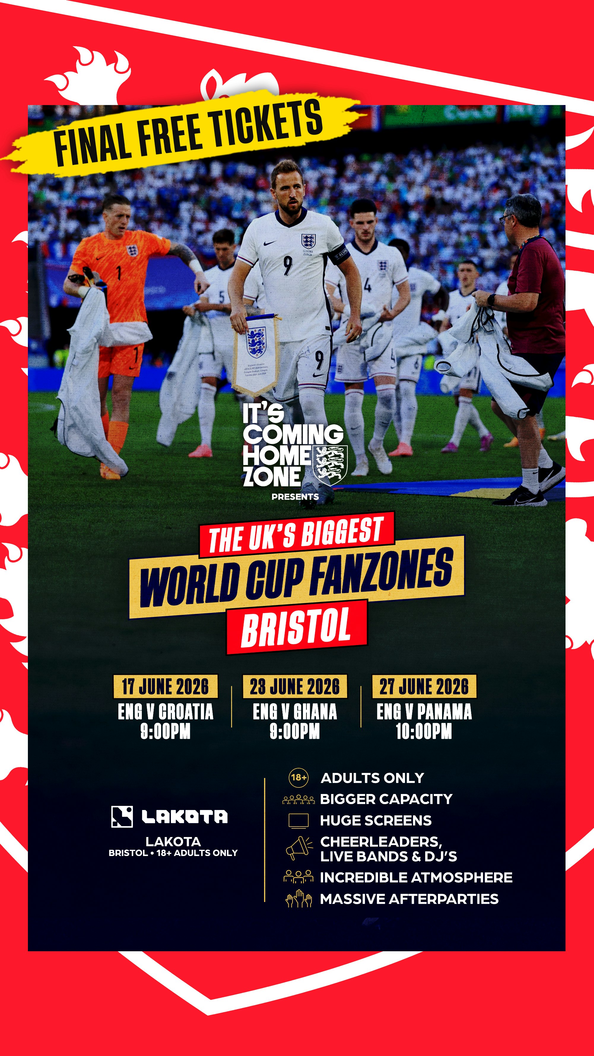It'sComingHomeZone: England Vs Croatia Tickets | From Free | 17