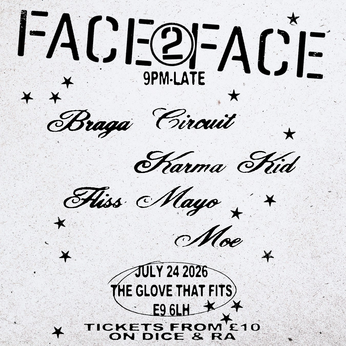Face 2 Face: Braga Circuit, Karma Kid, Fliss Mayo, Moe