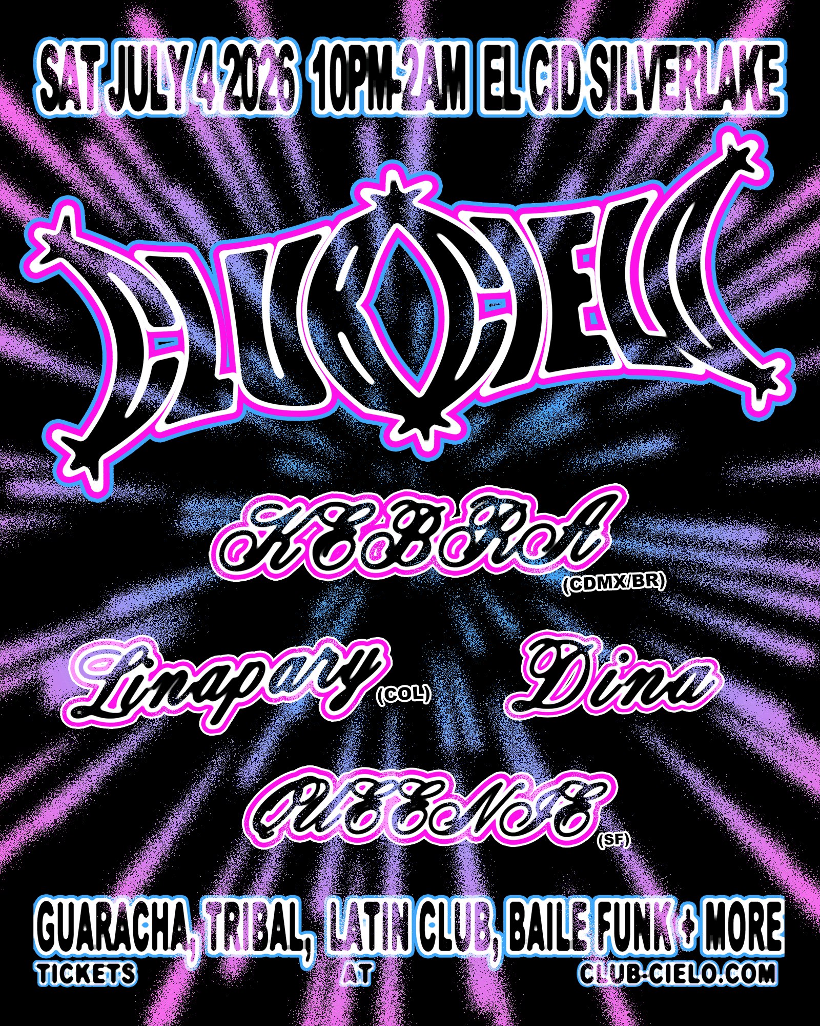Club Cielo: Kebra, Linapary, Queenie, Dina flyer