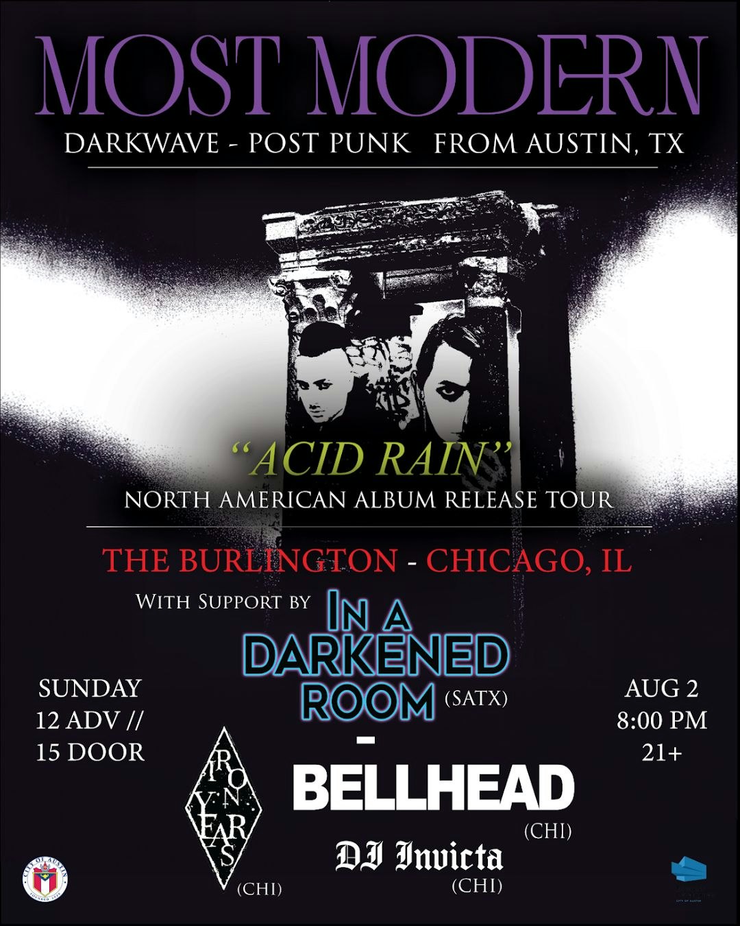 Iron Years // Most Modern // In A Darkened Room  // Bellhead // DJ Invicta - The Burlington