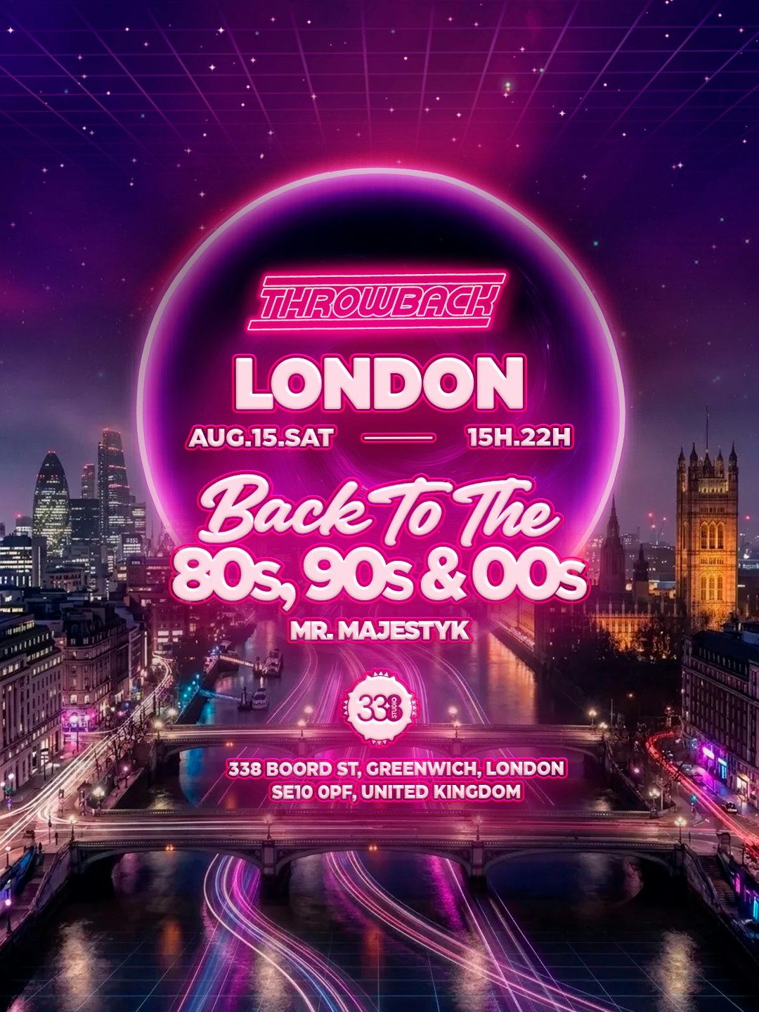 Throwback LONDON Studio338 - Back to 80, 90s & 00s Tickets