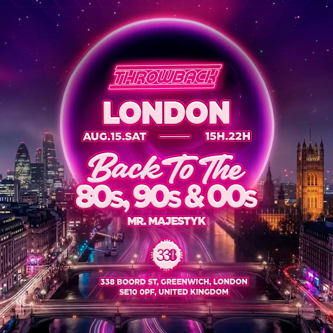 Throwback LONDON Studio338 - Back to 80, 90s & 00s