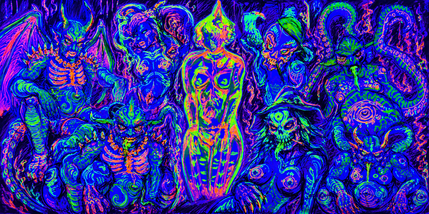 Halloween Neon Model Experience! Life Drawing at The Phoenix, London