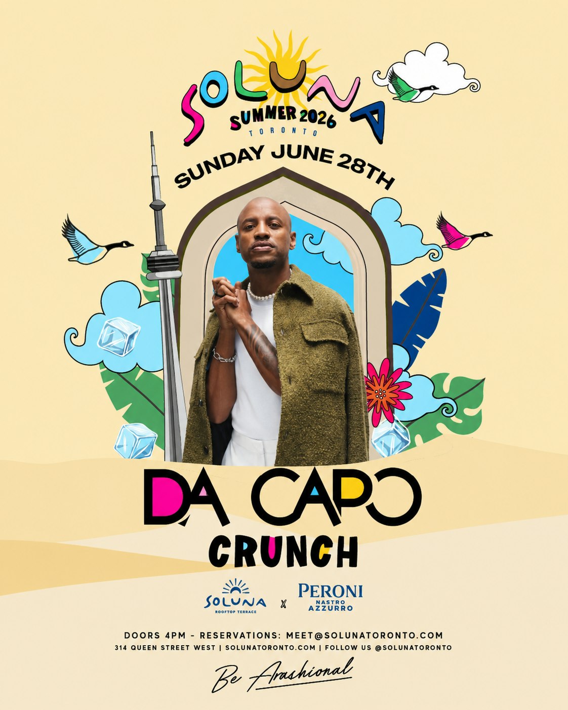 Da Capo Sunday June 28 Soluna Roof Top flyer
