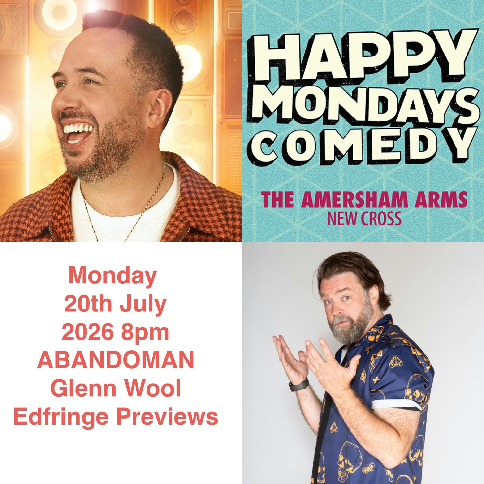 Happy Mondays Comedy ABANDOMAN / GLENN WOOL