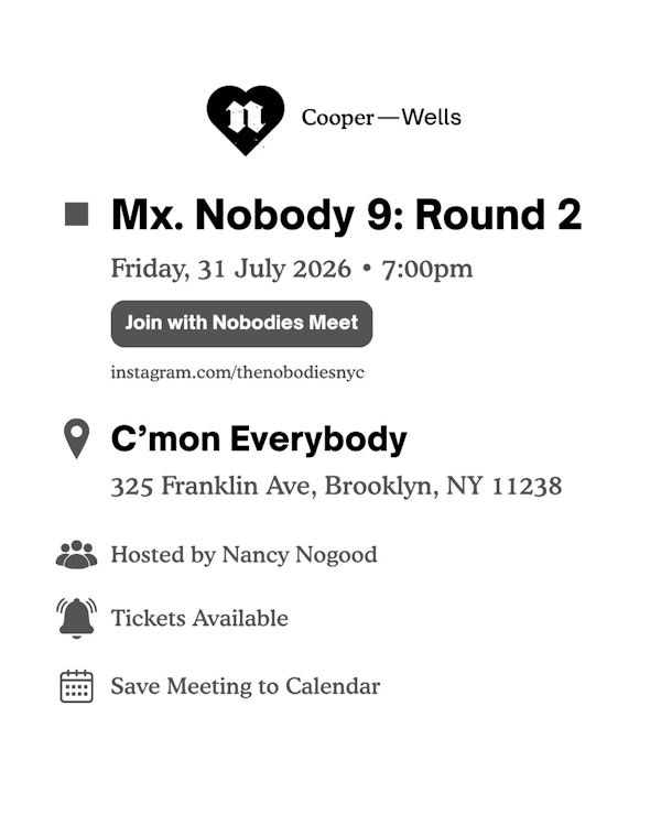 Mx. Nobody 9: Round 2