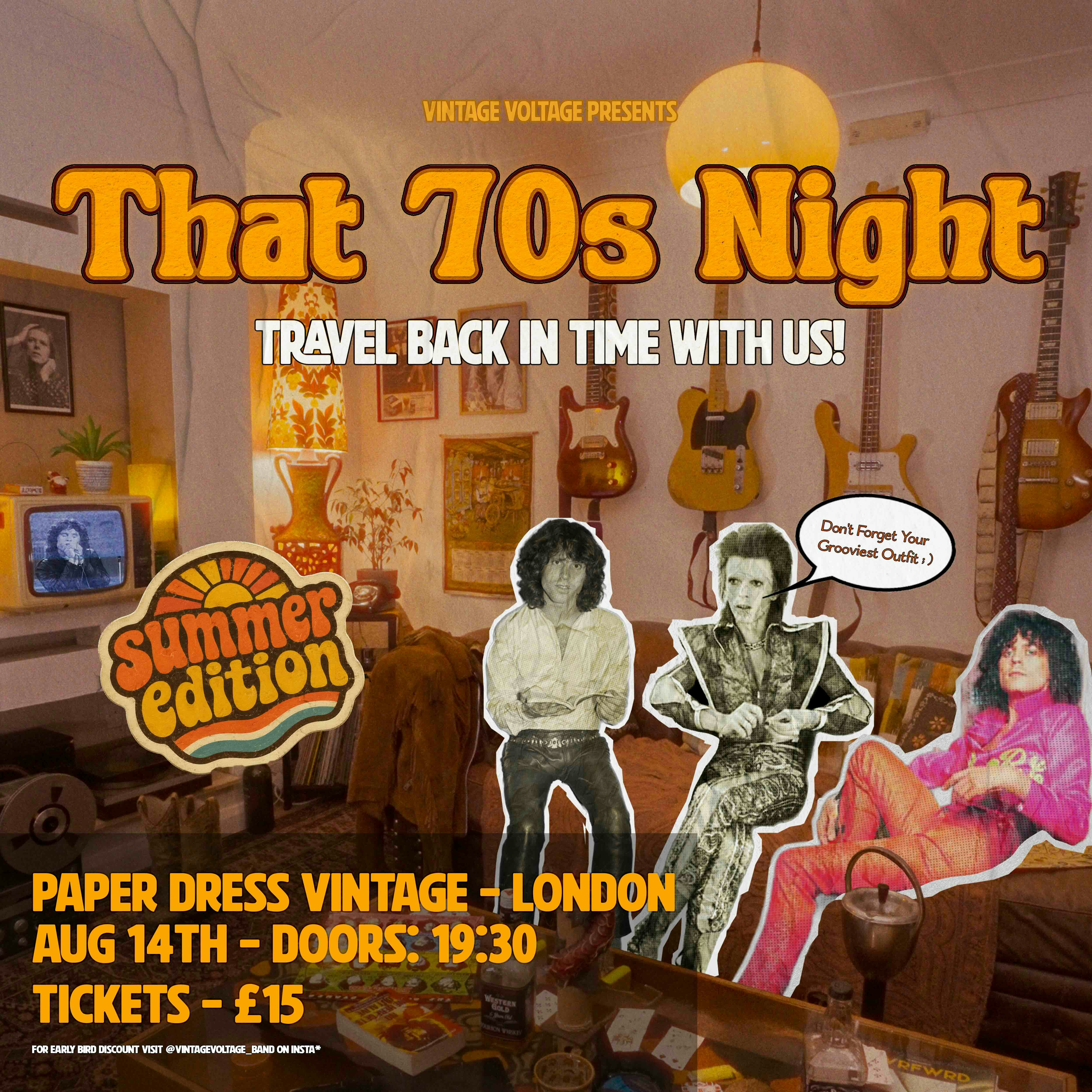 That 70s Night ft. Vintage Voltage Tickets | £13.76 | 14 Aug
