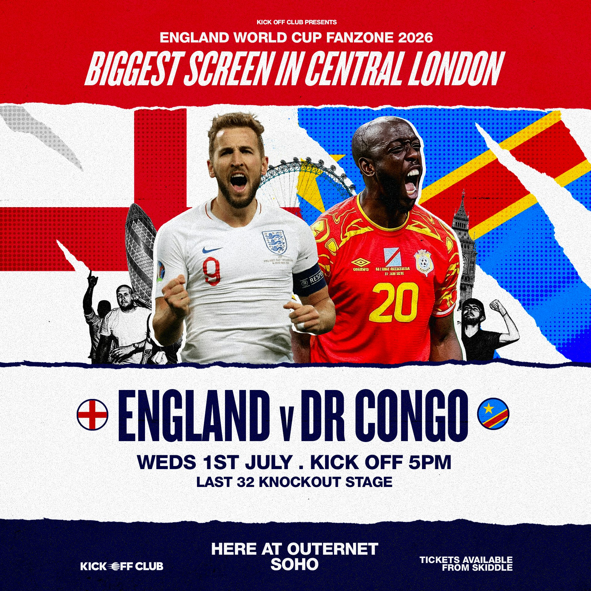 World Cup Fanzone Soho: England v DR Congo Round of 32 at HERE at Outernet