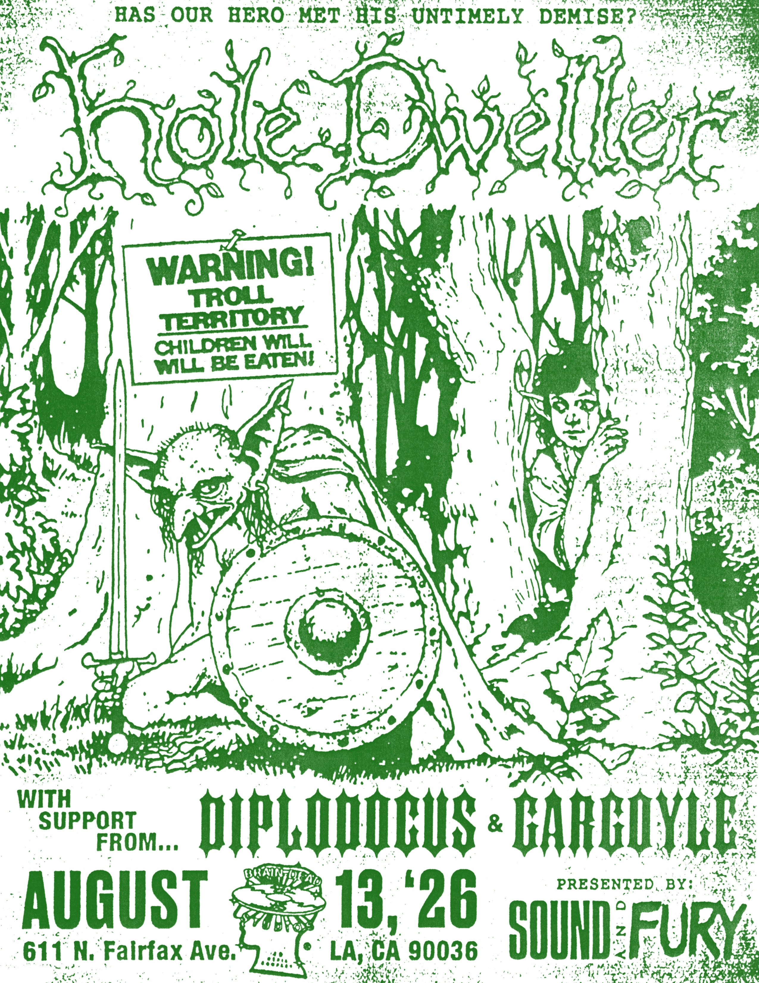 tw.gargoyleページ Sound and Fury presents HOLE DWELLER, DIPLODOCUS & GARGOYLE