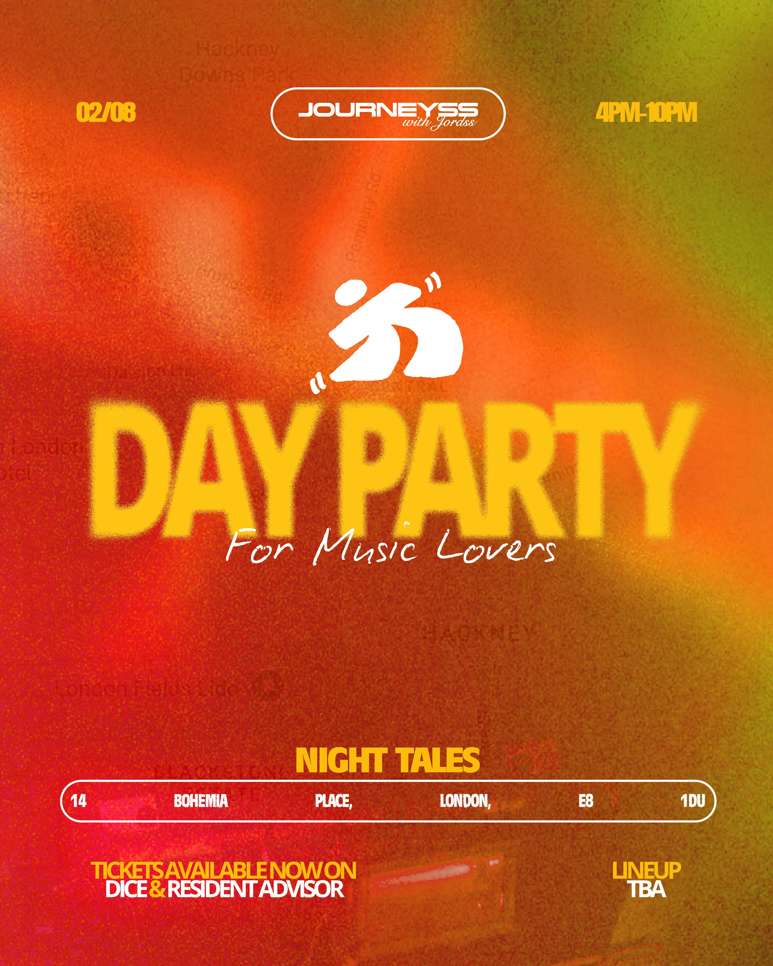 Journeyss with Jordss – Day Party - Night Tales