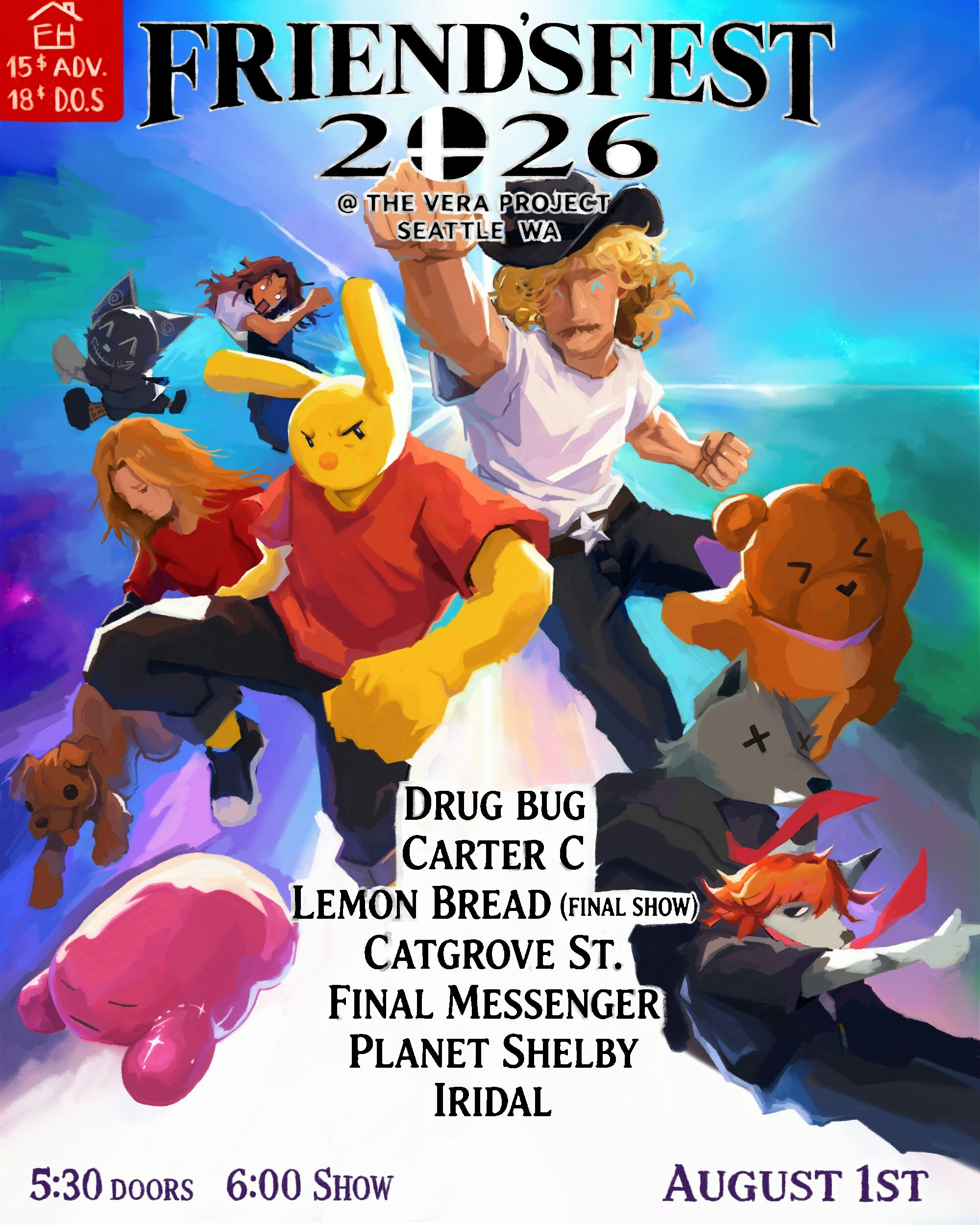 drug bug, carter c, lemon bread, Catgrove St., Final Messenger, Planet Shelby, Iridal at The Vera Project