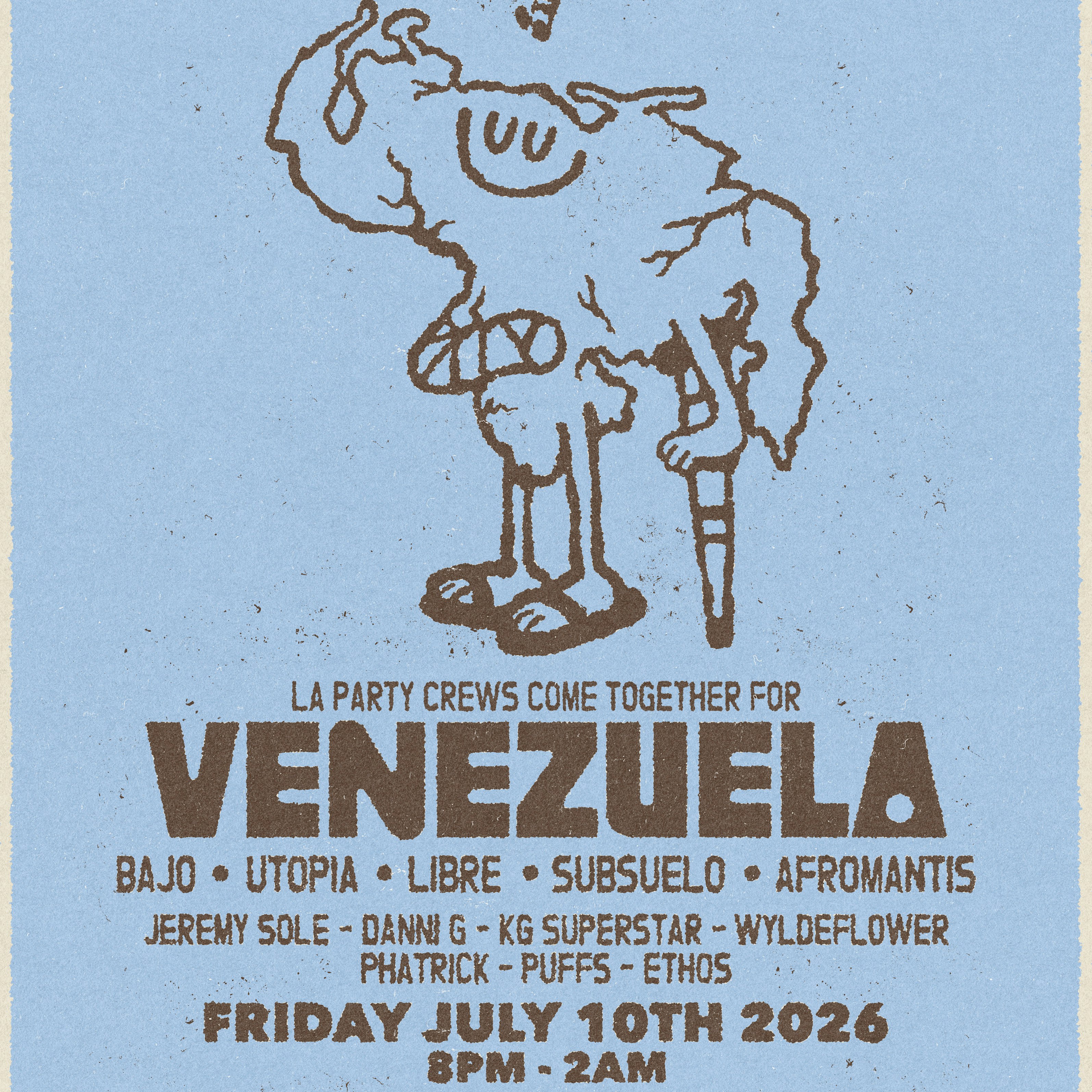 PARA VENEZUELA: BAJO • UTOPIA • LIBRE • SUBSUELO • AFROMANTIS