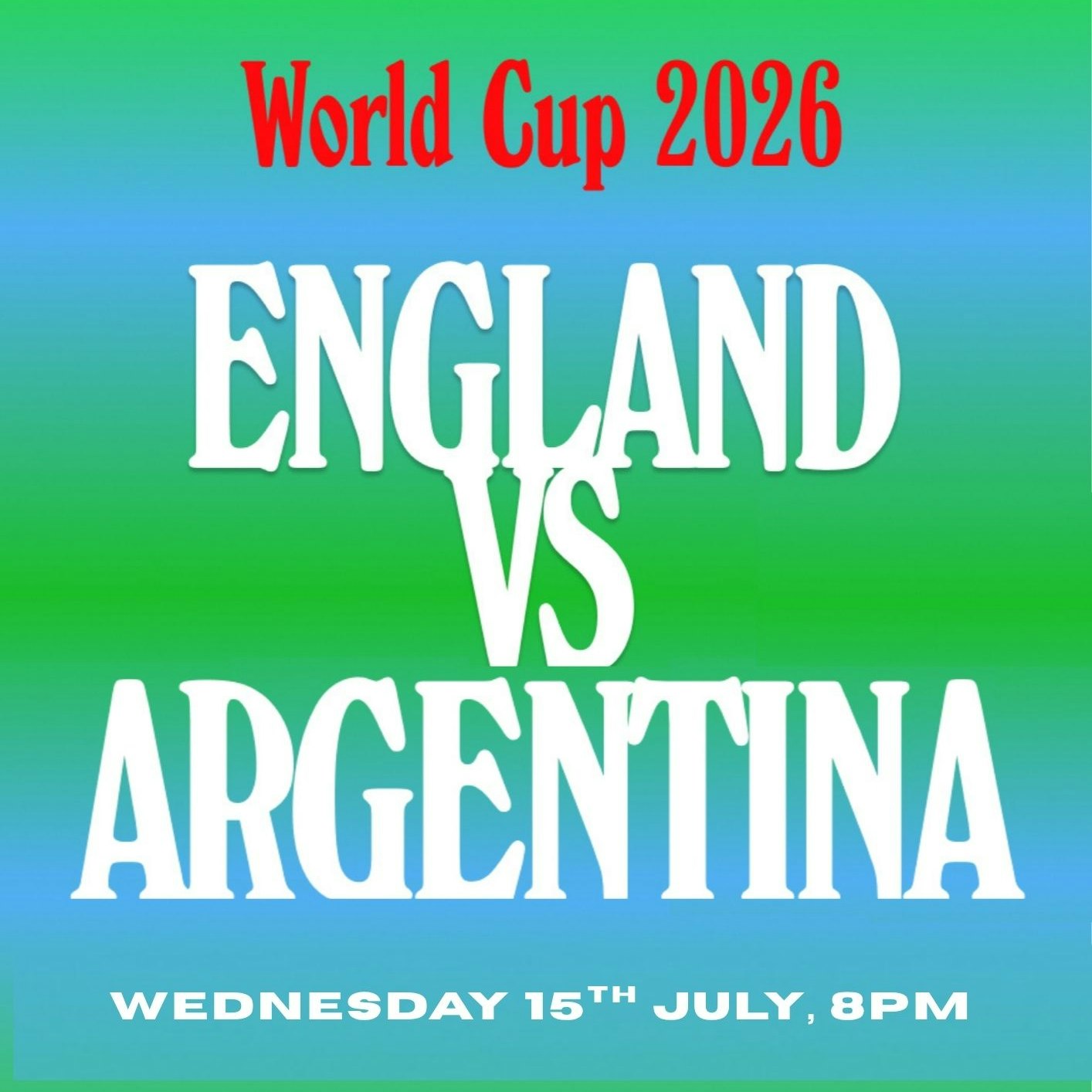 England vs Argentina: World cup @ Jaguar Shoes