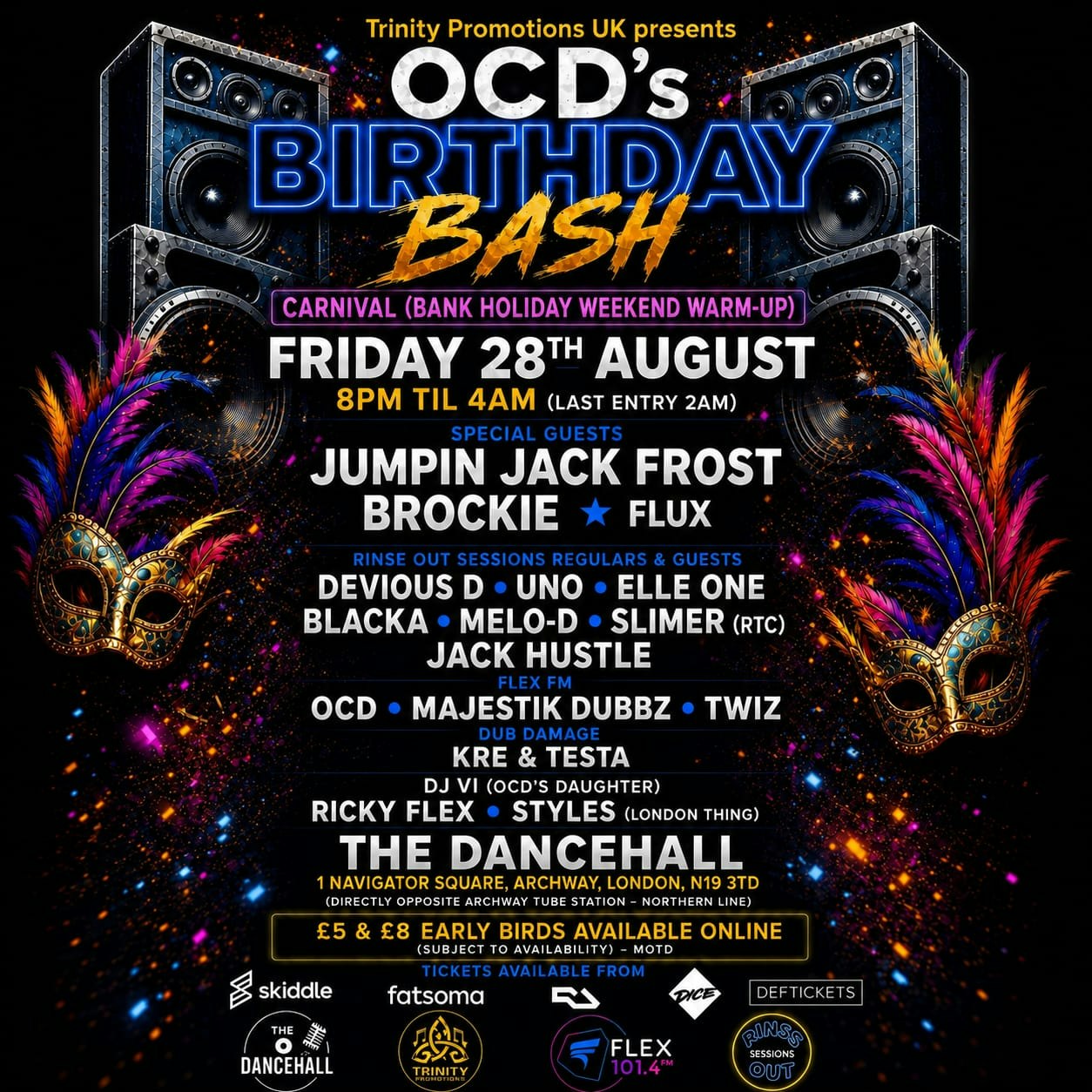 OCD's BIRTHDAY BASH (Carnival Bank Holiday Weekend Warm-Up)