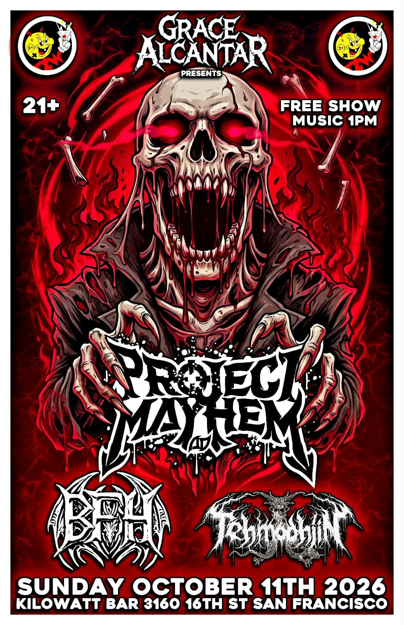 Project Mayhem, B.F.H. and Tehmodhjin Tickets | Free | 11 Oct