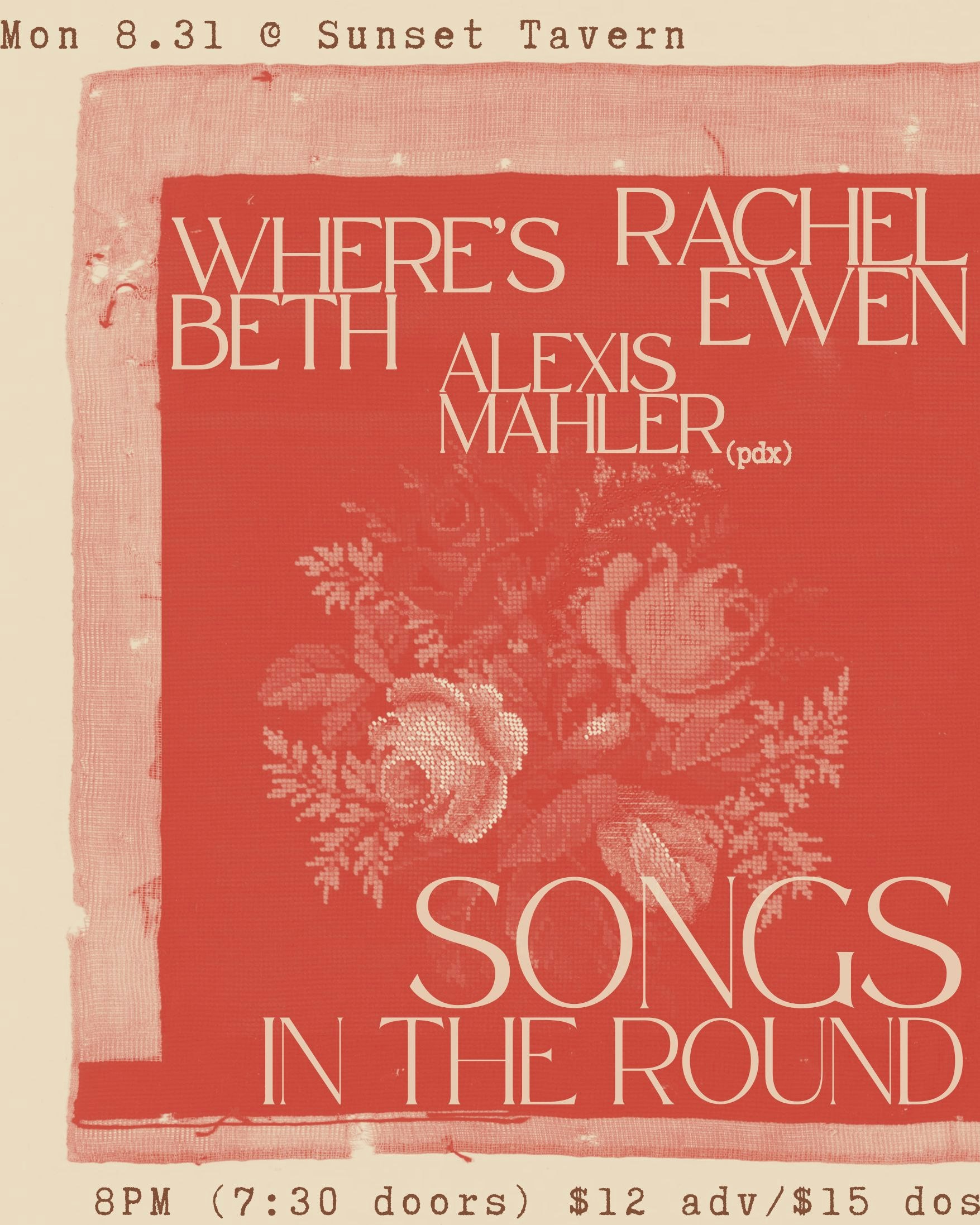 Rachel Ewen, Alexis Mahler, Where's Beth at The Sunset Tavern