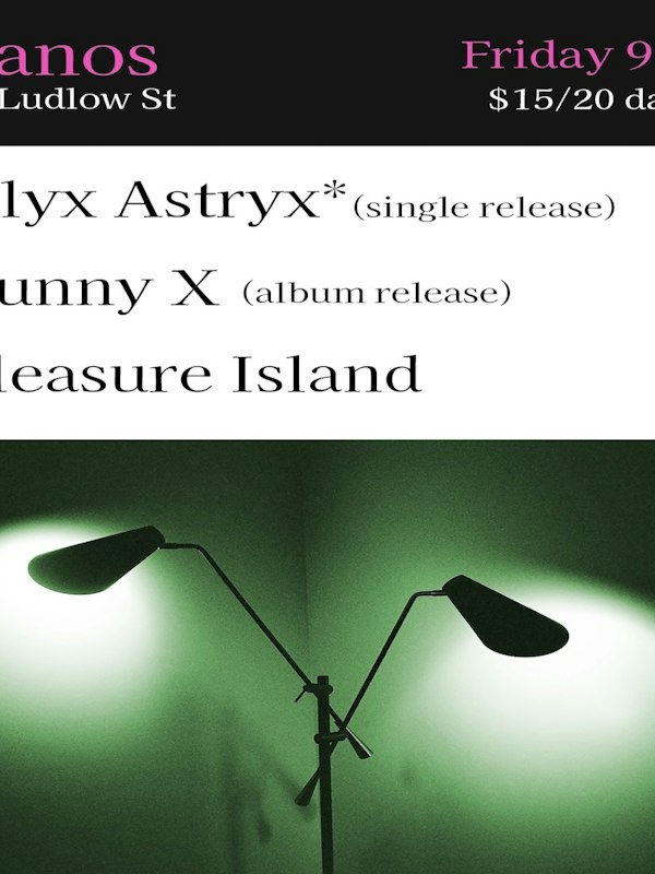 Alyx Astryx* (single release) • Bunny X (album release) • Pleasure Island